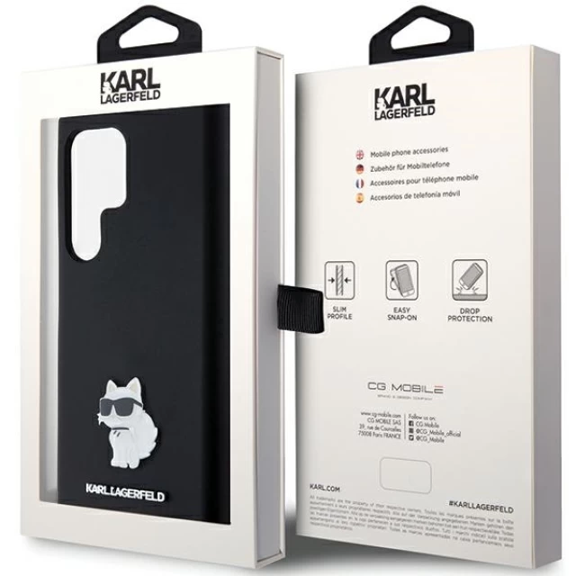 Чохол Karl Lagerfeld Silicone Choupette Metal Pin для Samsung Galaxy S24 Ultra (S928) Black (KLHCS24LSMHCNPK)