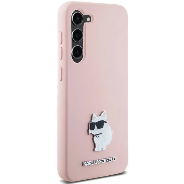 Чехол Karl Lagerfeld Silicone Choupette Metal Pin для Samsung Galaxy S24 (S921) Pink (KLHCS24SSMHCNPP)