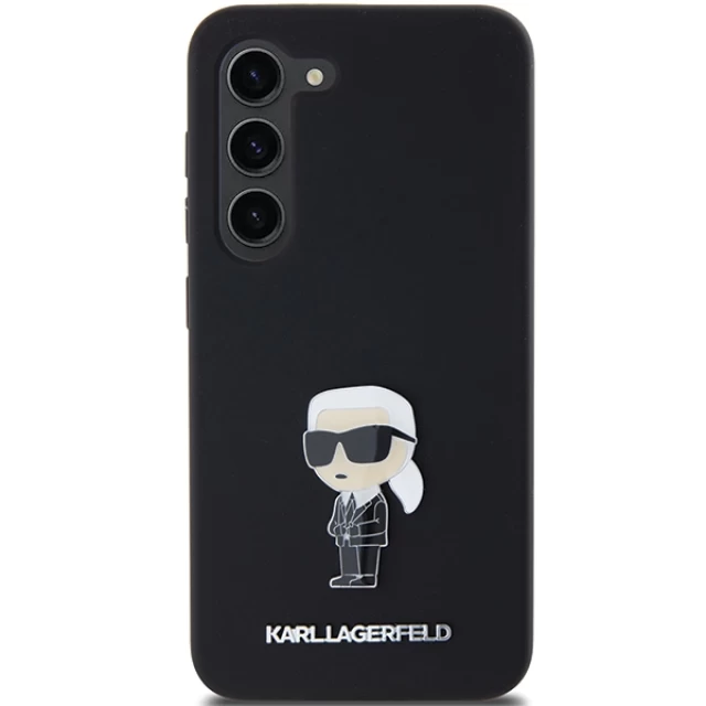 Чехол Karl Lagerfeld Silicone Ikonik Metal Pin для Samsung Galaxy S24 Plus (S926) Black (KLHCS24MSMHKNPK)