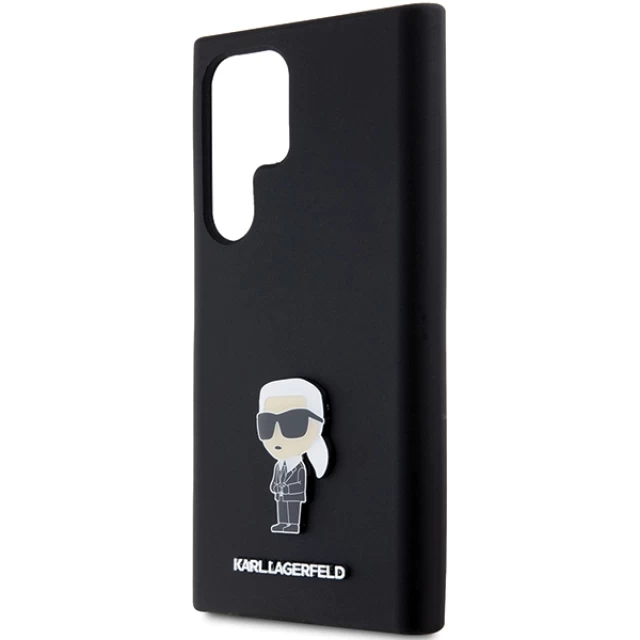 Чехол Karl Lagerfeld Silicone Ikonik Metal Pin для Samsung Galaxy S24 Ultra (S928) Black (KLHCS24LSMHKNPK)