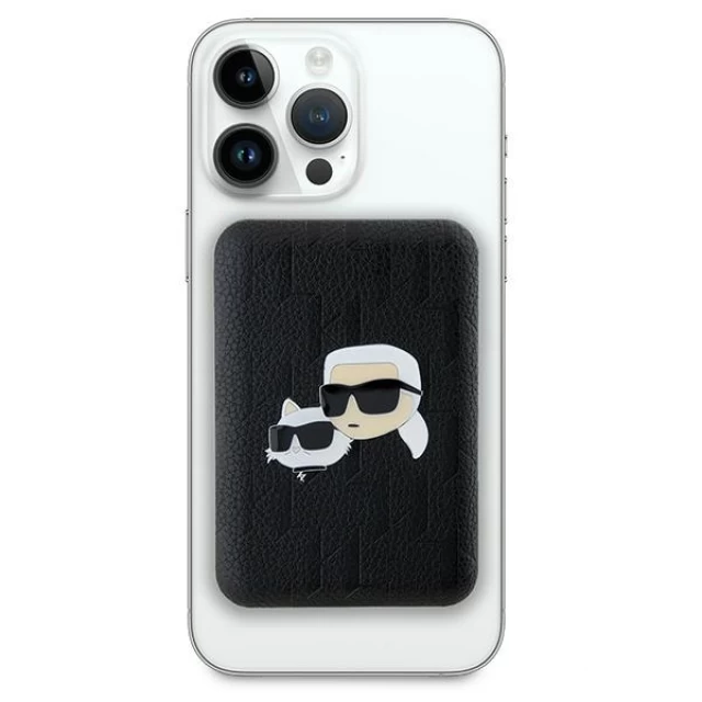 Портативний зарядний пристрій Karl Lagerfeld Karl & Choupette Head Pin 5000 mAh 16W Black with MagSafe (KLPB5FPGKSKCHK)