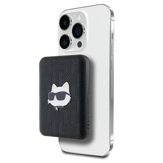 Портативний зарядний пристрій Karl Lagerfeld Choupette Head Pin 5000 mAh 16W Black with MagSafe (KLPB5FPGKSCHHK)