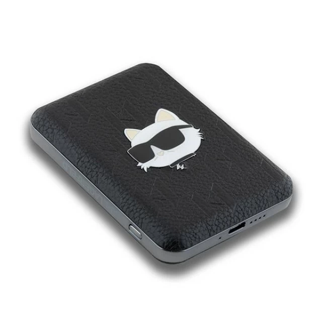 Портативний зарядний пристрій Karl Lagerfeld Choupette Head Pin 5000 mAh 16W Black with MagSafe (KLPB5FPGKSCHHK)