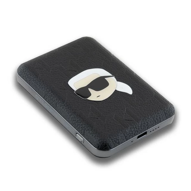 Портативное зарядное устройство Karl Lagerfeld Karl Head Pin 5000 mAh 16W Black with MagSafe (KLPB5FPGKSKIHK)