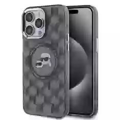 Чохол Karl Lagerfeld IML Monogram Karl & Choupette Head для iPhone 15 Pro Black with MagSafe (KLHMP15LHMCKMHK)