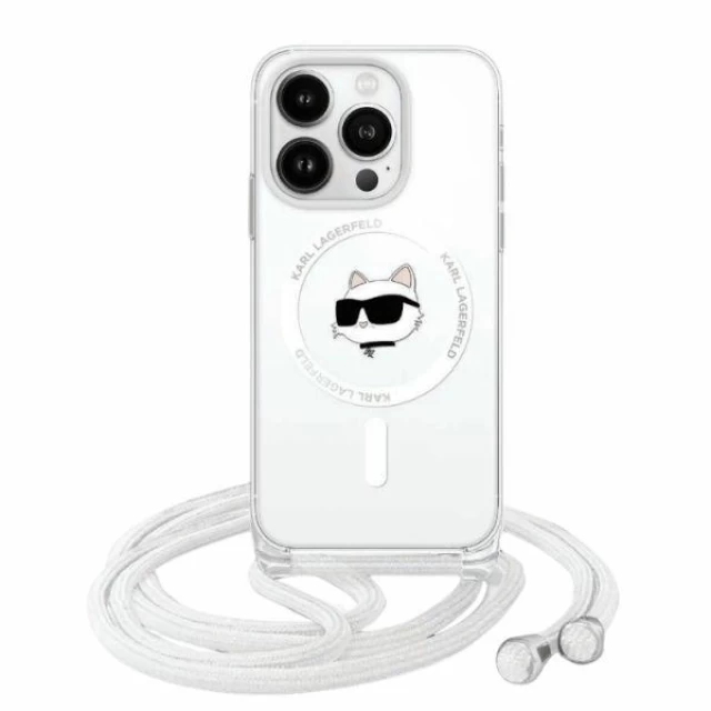 Чехол Karl Lagerfeld IML Choupette Head & Cord для iPhone 15 | 14 | 13 Transparent with MagSafe (KLHMP13MHCCHNT)