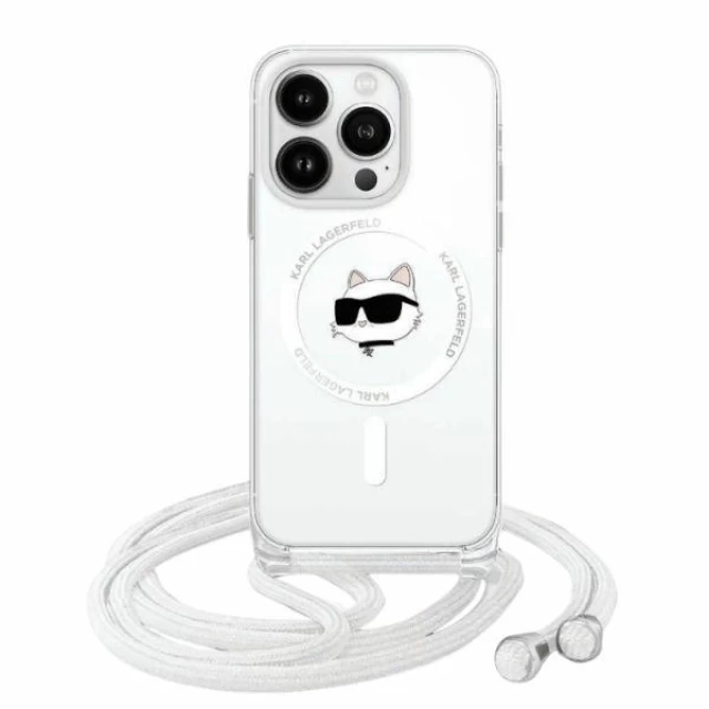 Чехол Karl Lagerfeld IML Choupette Head & Cord для iPhone 13 Pro Max Transparent with MagSafe (KLHMP13XHCCHNT)