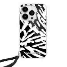 Чехол Karl Lagerfeld IML Zebra Pattern & Cord для iPhone 15 | 14 | 13 Black (KLHCP15SHZBPKCCK)