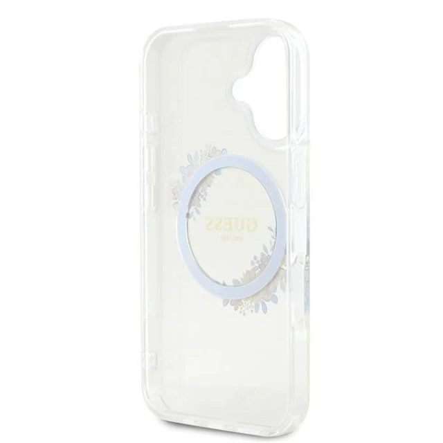 Чохол Guess IML Flowers Wreath для iPhone 16 Plus Transparent with MagSafe (GUHMP16MHFWFCT)