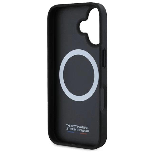 Чехол BMW Carbon Tricolor Line для iPhone 16 Black with MagSafe (BMHMP16S23PUDTK)