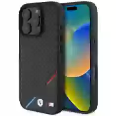 Чехол BMW Carbon Tricolor Line для iPhone 16 Pro Black with MagSafe (BMHMP16L23PUDTK)