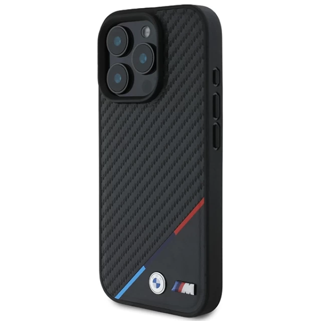 Чехол BMW Carbon Tricolor Line для iPhone 16 Pro Max Black with MagSafe (BMHMP16X23PUDTK)