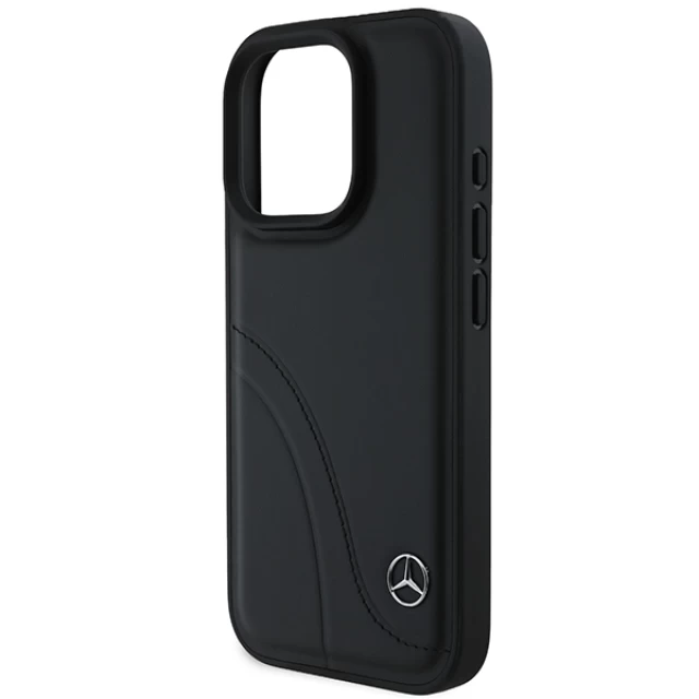 Чохол Mercedes Curved Stitches Leather для iPhone 16 Pro Black (MEHCP16L23RBCSK)