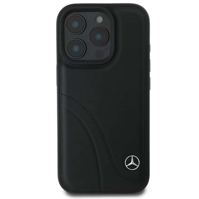 Чохол Mercedes Curved Stitches Leather для iPhone 16 Pro Max Black (MEHCP16X23RBCSK)