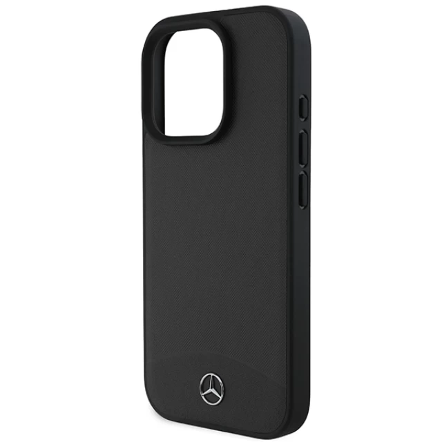 Чехол Mercedes Textured and Plain Leather для iPhone 16 Pro Black with MagSafe (MEHMP16L23RBARK)