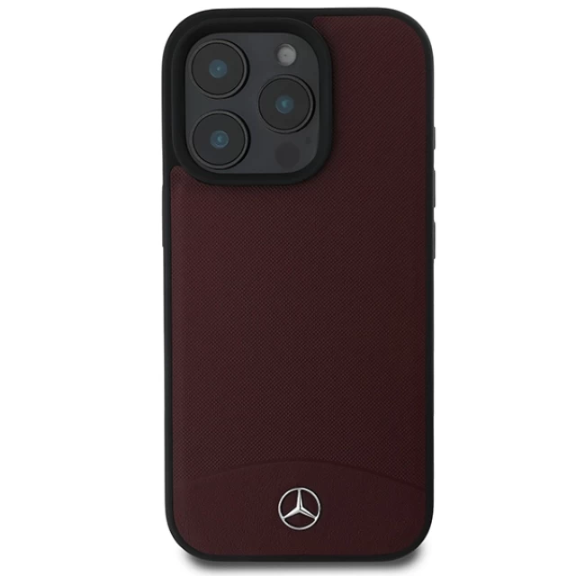 Чехол Mercedes Textured and Plain Leather для iPhone 16 Pro Max Red with MagSafe (MEHMP16X23RBARR)