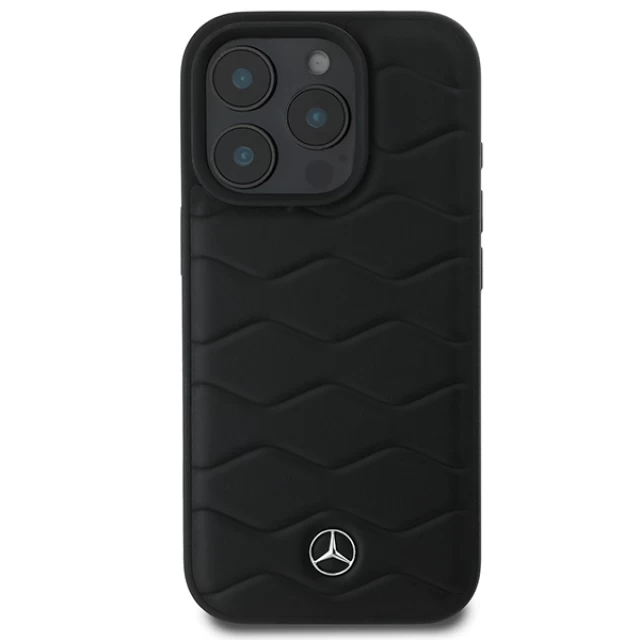 Чохол Mercedes Waves Leather для iPhone 16 Pro Black (MEHCP16L23RWRSK)