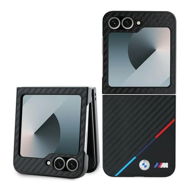 Чохол BMW Carbon Tricolor Line для Samsung Galaxy Flip6 (F741) Black (BMHCZF623PUDTK)