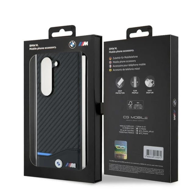 Чохол BMW Leather Carbon для Samsung Galaxy Fold6 (F956) Black with MagSafe (BMHMZFD622NBCK)