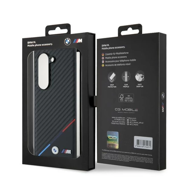 Чохол BMW Carbon Tricolor Line для Samsung Galaxy Fold6 (F956) Black with MagSafe (BMHMZFD623PUDTK)