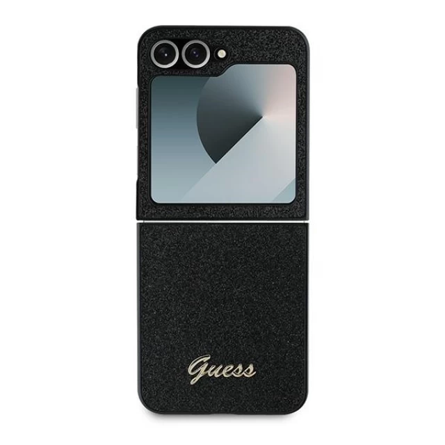 Чехол Guess Glitter Script для Samsung Galaxy Flip6 (F741) Black (GUHCZF6HGGSHK)