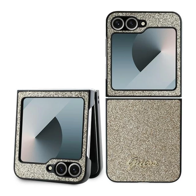 Чохол Guess Glitter Script для Samsung Galaxy Flip6 (F741) Gold (GUHCZF6HGGSHD)