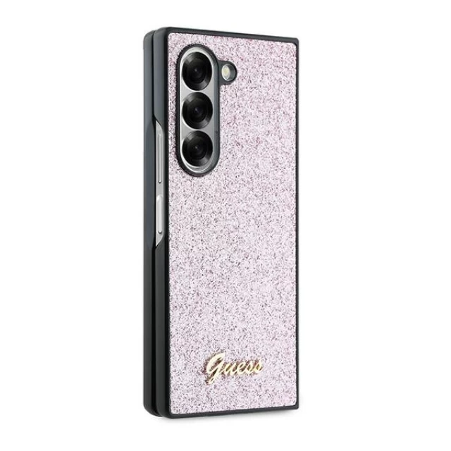 Чехол Guess Glitter Script для Samsung Galaxy Fold6 (F956) Pink (GUHCZFD6HGGSHP)