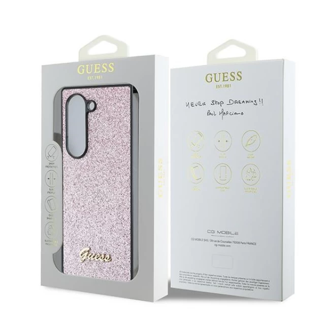 Чехол Guess Glitter Script для Samsung Galaxy Fold6 (F956) Pink (GUHCZFD6HGGSHP)