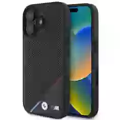 Чехол BMW M Perforated Tricolor Line для iPhone 16 Plus Black with MagSafe (BMHMP16M23PUPDK)