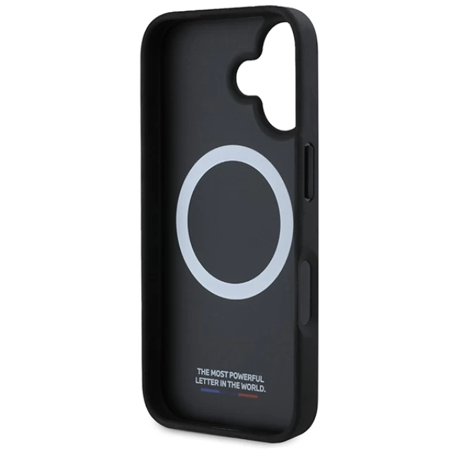 Чехол BMW M Perforated Tricolor Line для iPhone 16 Grey with MagSafe (BMHMP16S23PUPDG)