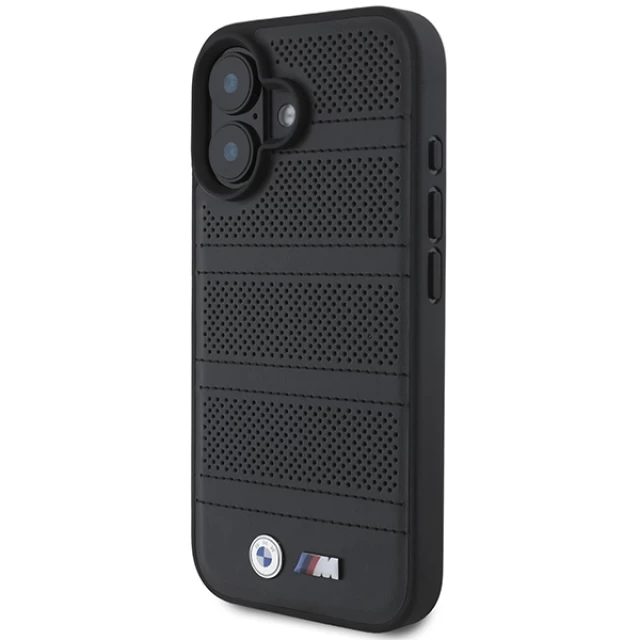 Чехол BMW M Perforated and Stitched Line для iPhone 16 Black with MagSafe (BMHMP16S23PUSPK)