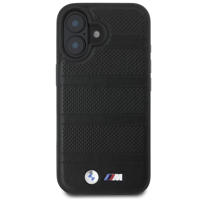 Чехол BMW M Perforated and Stitched Line для iPhone 16 Black with MagSafe (BMHMP16S23PUSPK)