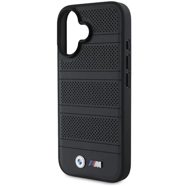 Чехол BMW M Perforated and Stitched Line для iPhone 16 Black with MagSafe (BMHMP16S23PUSPK)