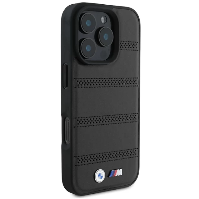 Чохол BMW M Perforated and Stitched Line для iPhone 16 Pro Black with MagSafe (BMHMP16L23PUSPK)