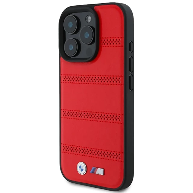 Чохол BMW M Perforated and Stitched Line для iPhone 16 Pro Red with MagSafe (BMHMP16L23PUSPR)