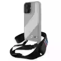 Чехол BMW M Edition Carbon Stripe & Strap для iPhone 16 Grey (BMHCP16S23PSCCG)