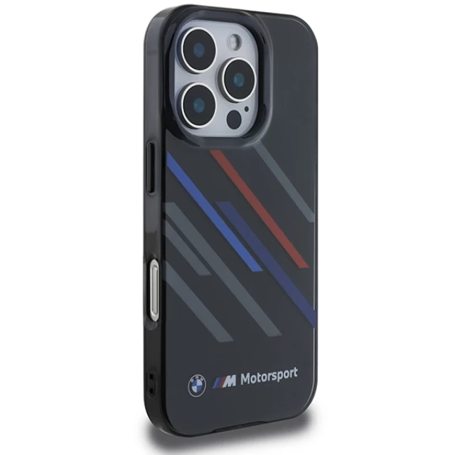 Чохол BMW Motosport IML Random Stripes для iPhone 16 Pro Black (BMHCP16L23HTRAK)