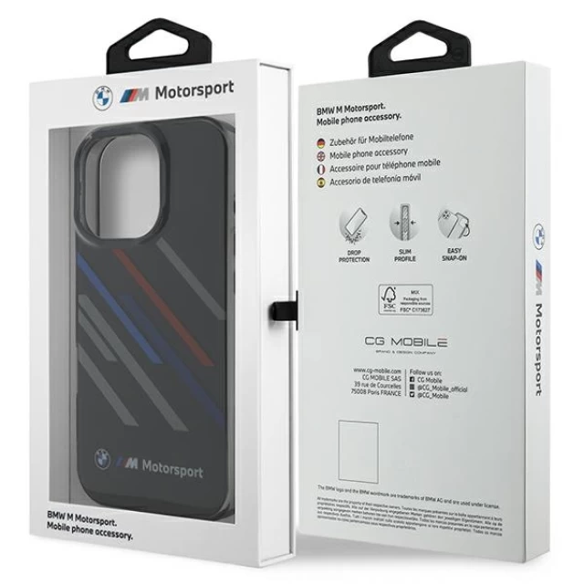 Чохол BMW Motosport IML Random Stripes для iPhone 16 Pro Black (BMHCP16L23HTRAK)