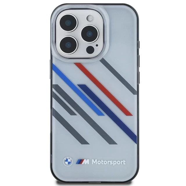 Чехол BMW Motosport IML Random Stripes для iPhone 16 Pro Max Grey (BMHCP16X23HTRAG)