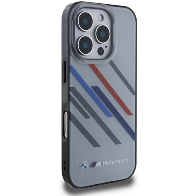 Чехол BMW Motosport IML Random Stripes для iPhone 16 Pro Max Grey (BMHCP16X23HTRAG)