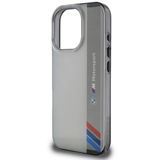 Чехол BMW Motosport IML Vertical Stripe для iPhone 16 Pro Grey (BMHCP16L23HTFEG)