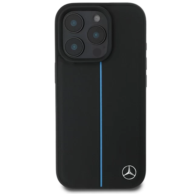 Чехол Mercedes Blue Line Leather для iPhone 16 Pro Max Black with MagSafe (MEHMP16X23RURBK)