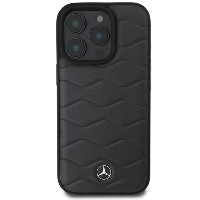 Чехол Mercedes Waves Leather для iPhone 16 Pro Max Antracite Grey (MEHCP16X23RWRSA)