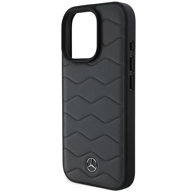 Чехол Mercedes Waves Leather для iPhone 16 Pro Max Antracite Grey (MEHCP16X23RWRSA)