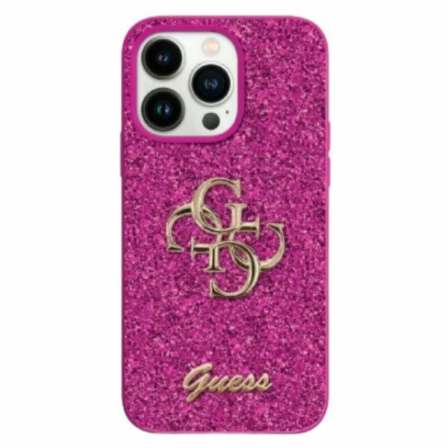 Чохол Guess Glitter Script Big 4G для iPhone 16 Purple (GUHCP16SHG4SGU)