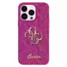 Чехол Guess Glitter Script Big 4G для iPhone 16 Purple (GUHCP16SHG4SGU)