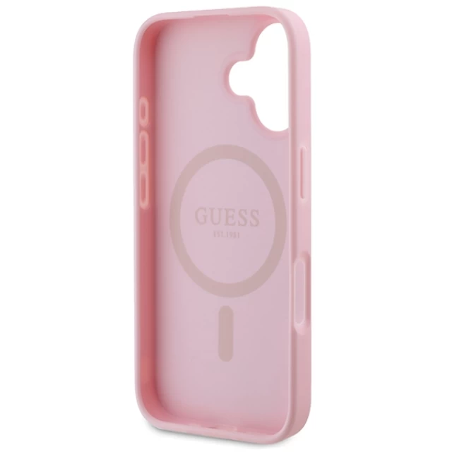 Чохол Guess Peony Script для iPhone 16 Plus Pink with MagSafe (GUHMP16MPGPYSP)