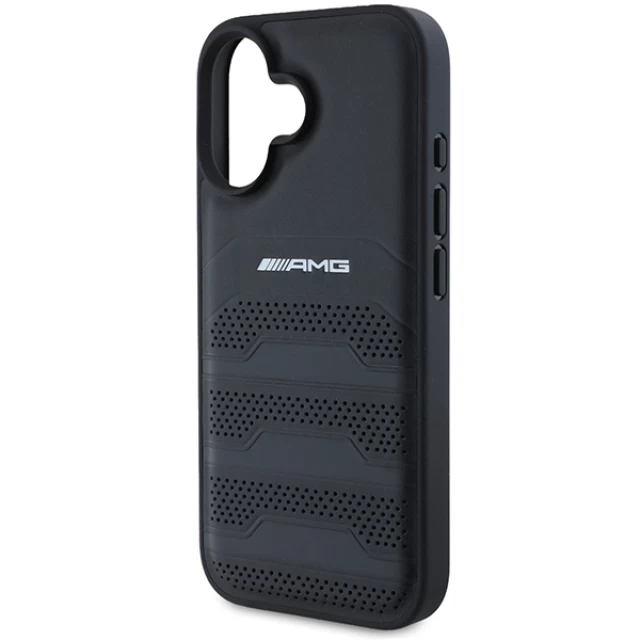 Чохол Mercedes Leather Debossed Lines для iPhone 16 Black (AMHCP16SGSEBK)