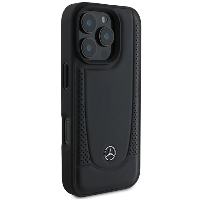 Чохол Mercedes Leather Urban для iPhone 16 Pro Black (MEHCP16LARMBK)