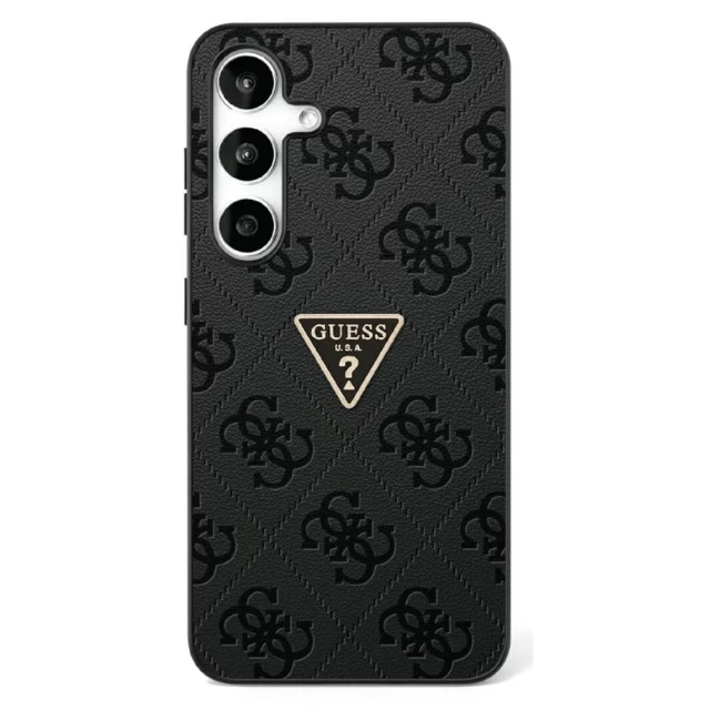 Чохол Guess Hot Stamp 4G Pattern Triangle Metal Logo для Samsung Galaxy S25 Black (GUHCS25SPGP4STRK)